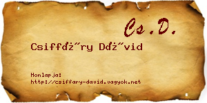 Csiffáry Dávid névjegykártya