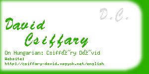 david csiffary business card